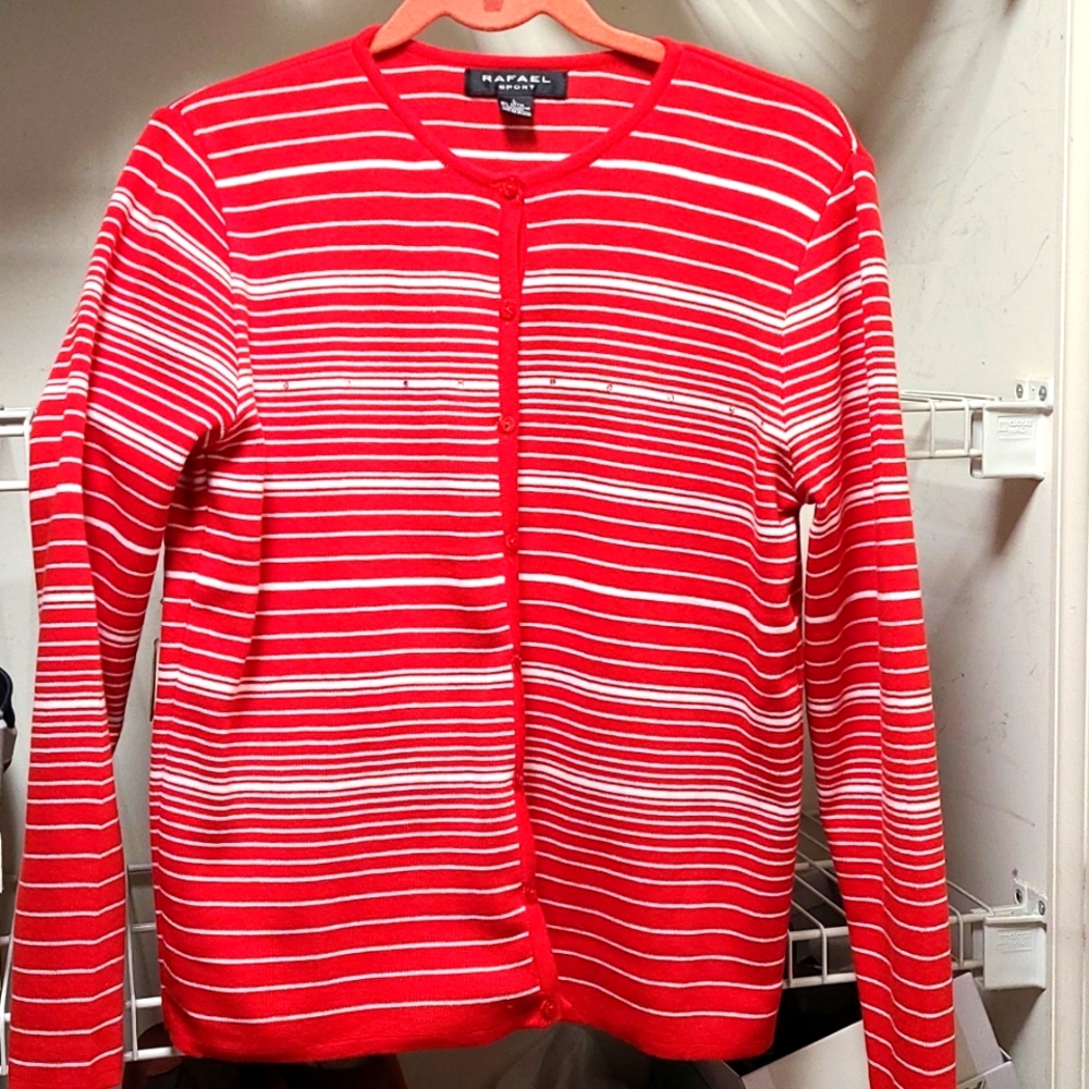 Rafael red & white stripe  sweater.